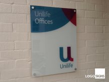 unilife glass plaque sign